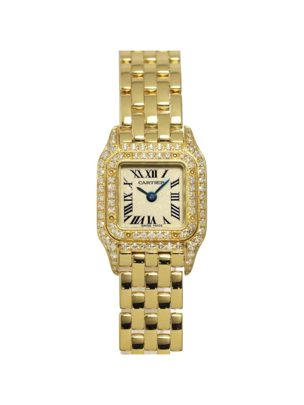 Cartier Mini Panthere Diamond Bezel Watch 18K Yellow Gold Quartz